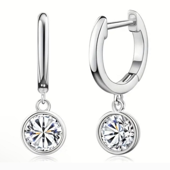 .3 ct t.w Moissanite Four Row Necklace  W/Moissanite .5 ct t.w. Petite earring - Picture 5 of 5